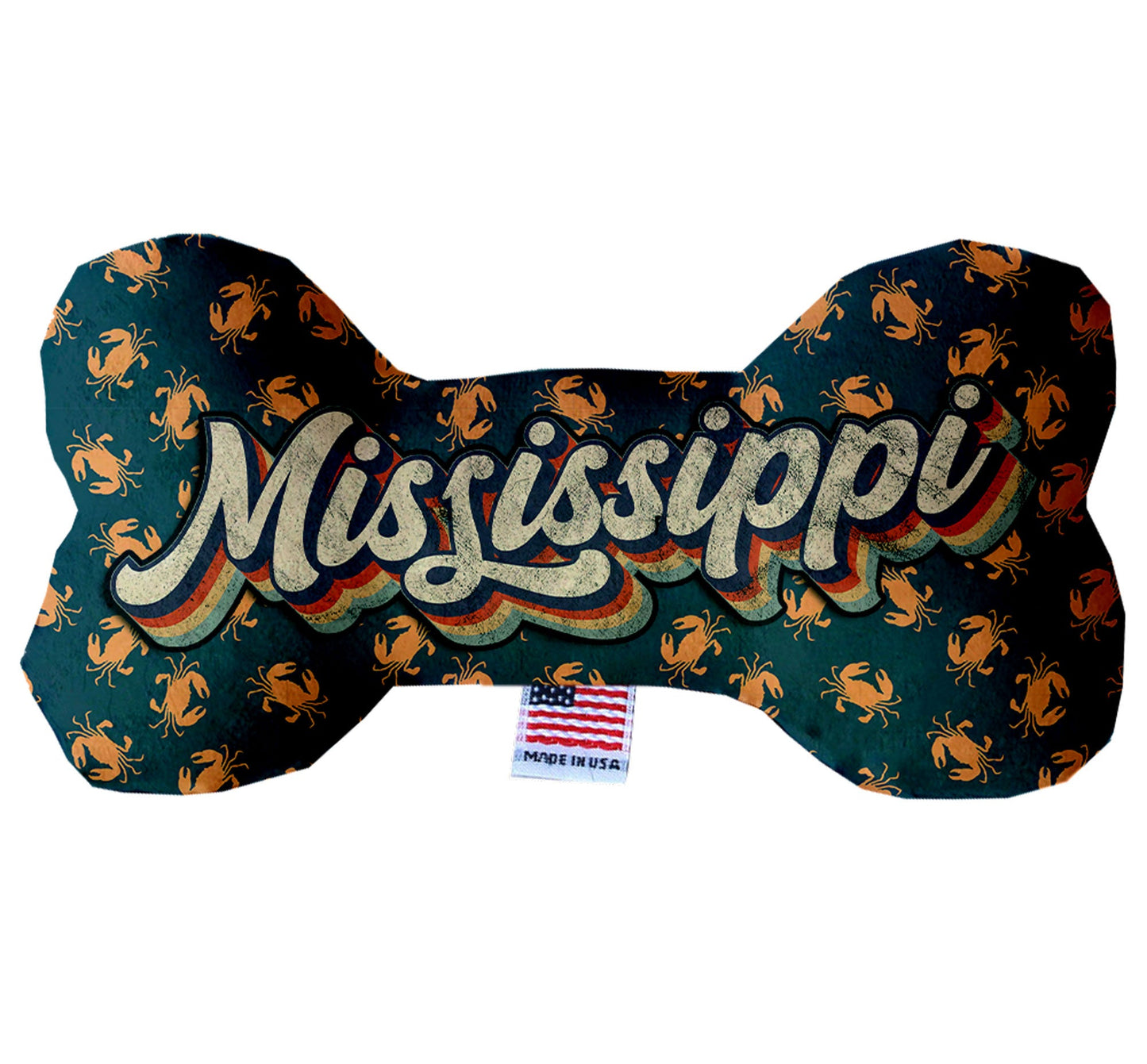 Pet & Dog Plush Bone Toys, "Mississippi State Options" (Available in different pattern options)