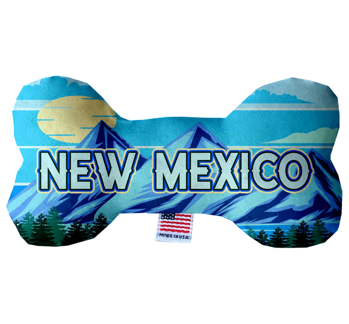 Pet & Dog Plush Bone Toys, "New Mexico Mountains" (Set 2 of 2 New Mexico State Toy Options, available in different pattern options!)