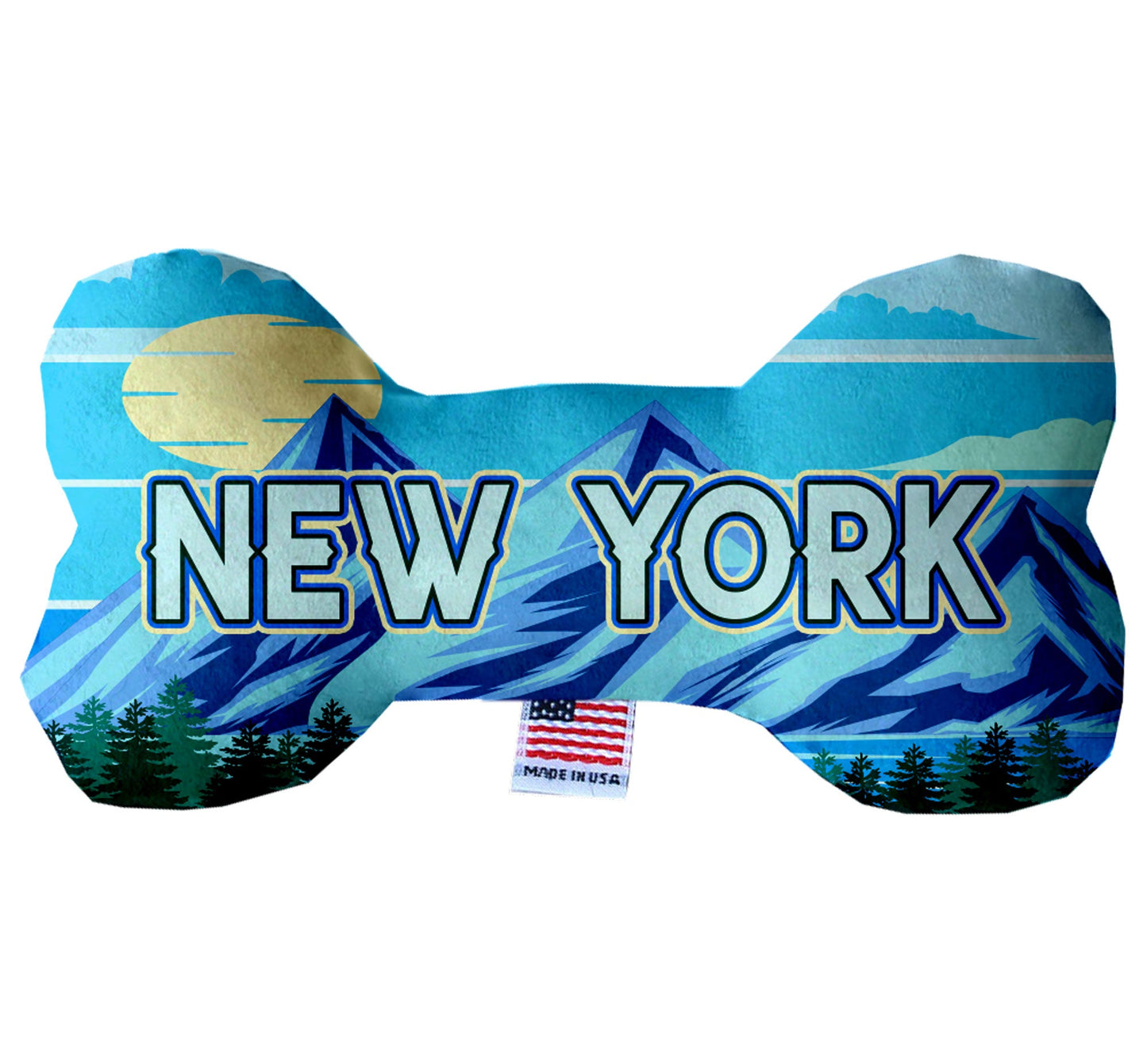 Pet & Dog Plush Bone Toys, "New York State Options" (Available in different pattern options)