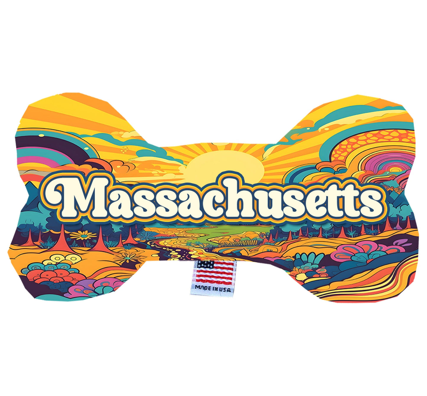 Pet & Dog Plush Bone Toys, "Massachusetts State Options" (Available in different pattern options)