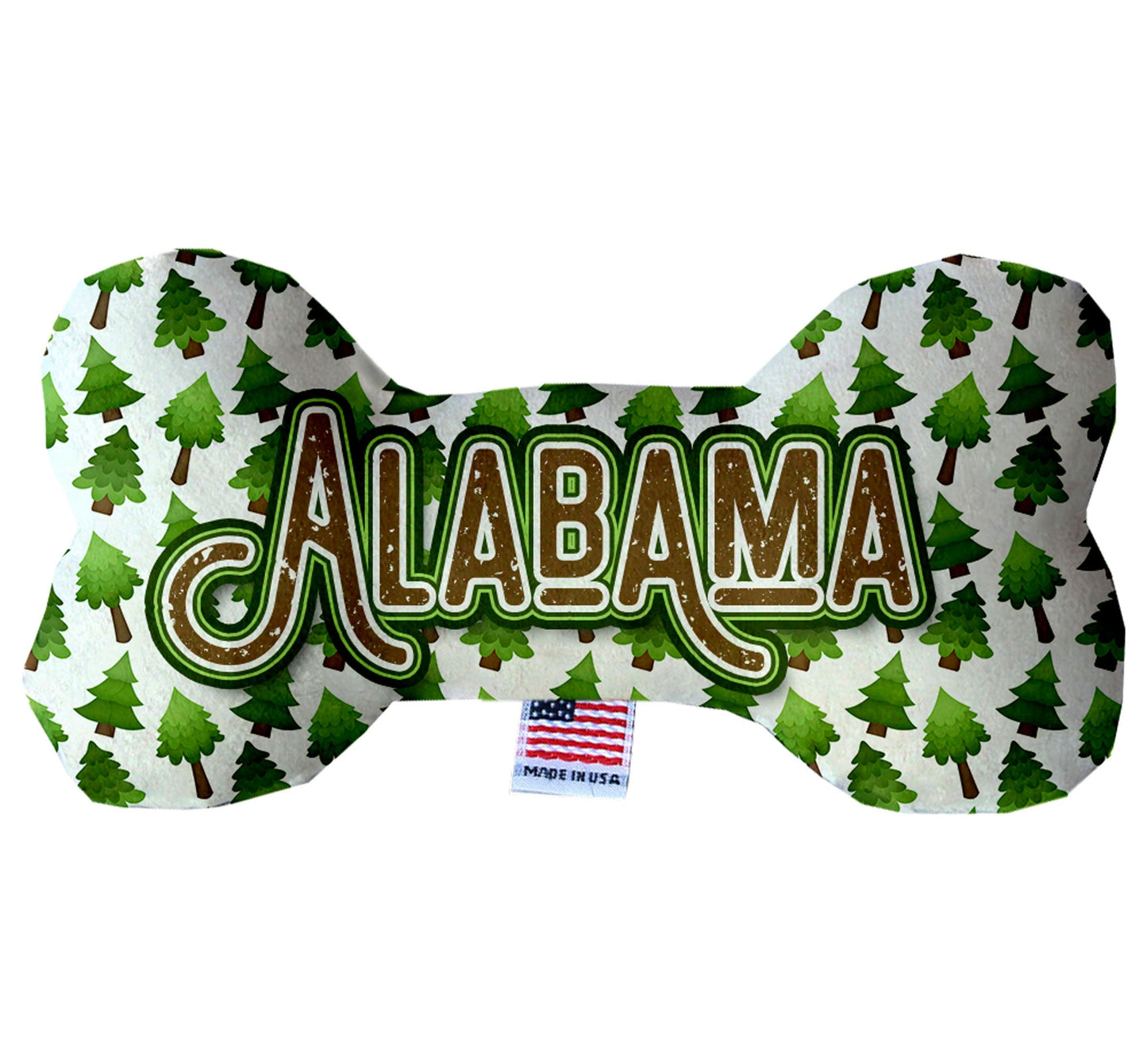 Pet & Dog Plush Bone Toys, "Alabama Mountains" (Set 2 of 2 Alabama State Toy Options, available in different pattern options!)