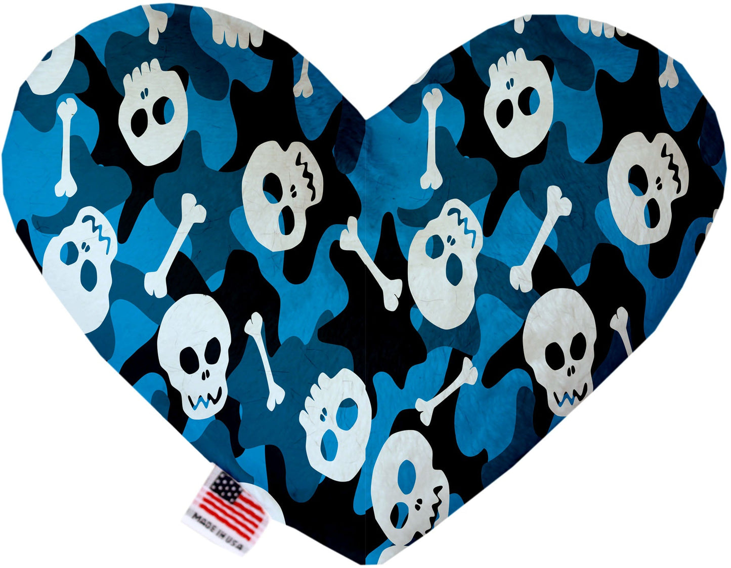 Pet and Dog Plush Heart or Bone Toy, "Skulls Group" (Available in different sizes, and 12 different pattern options!)