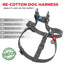 Grey Cotton Dog Harness Soft Eco Friendly Adjustable for Large Dogs L Size