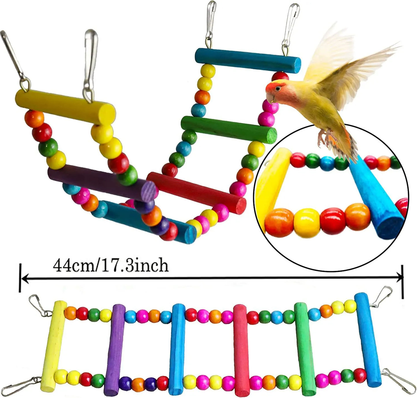 7PCs Parrot Toys Bird Cage Accessories