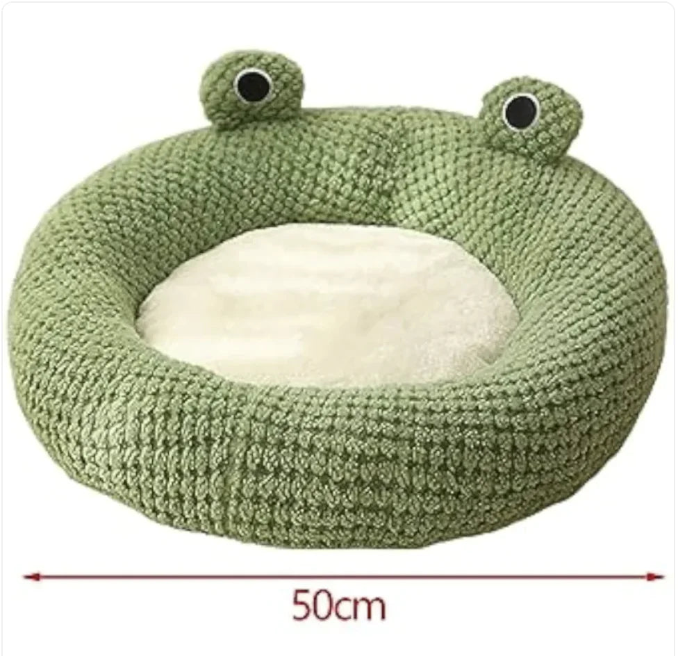 Cartoon Frog-Shaped Pet Bed