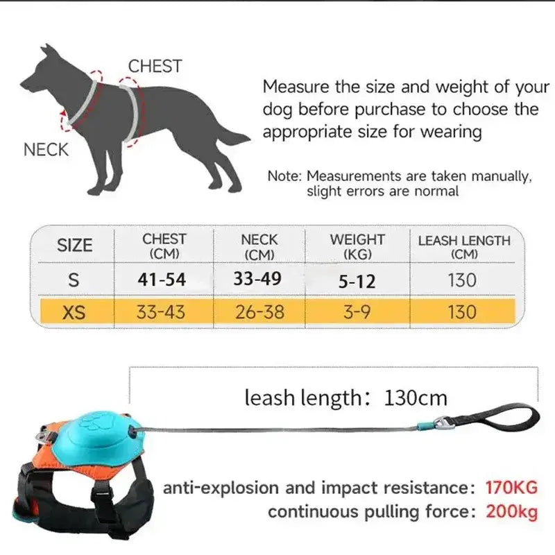 Retractable No-Pull Dog Harness