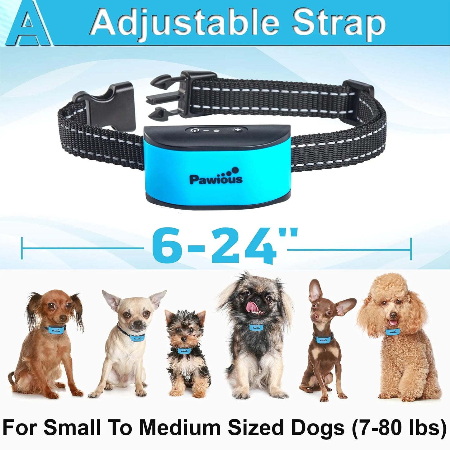 Small Dog Bark Collar Humane No Shock Rechargeable Anti Barking Collar Rainproof