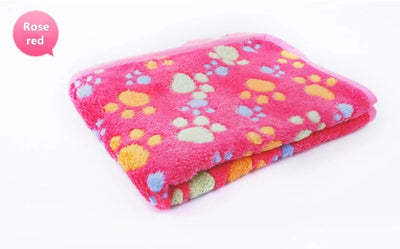 Floral Pet Sleep Warm Paw Print Bed