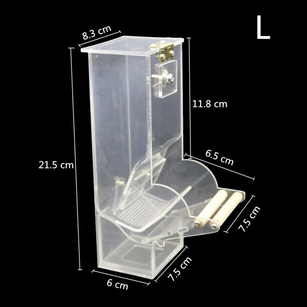 1 Pc Durable Transparent Bird Automatic Feeder Parrot Canary Bird Feeding Box Pigeon Supplies Bird Cage Accessories Feed Devices