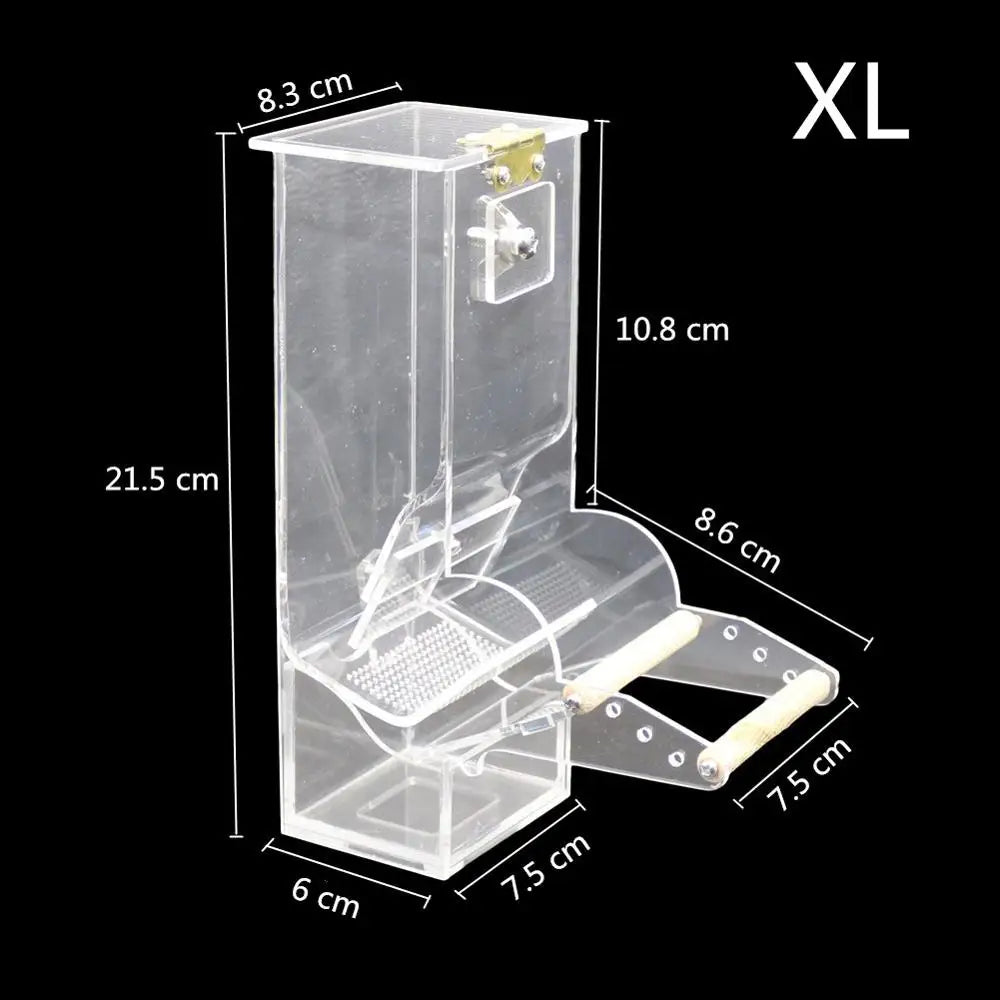 1 Pc Durable Transparent Bird Automatic Feeder Parrot Canary Bird Feeding Box Pigeon Supplies Bird Cage Accessories Feed Devices