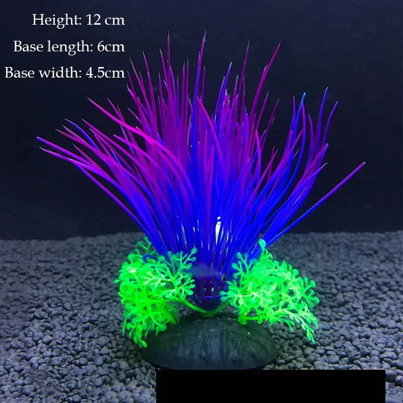 Artificial Underwater Plastic Plants Aquarium Fish Tank Aquatic Fake Shrub Green Water Grass Viewing Simulation Decoration