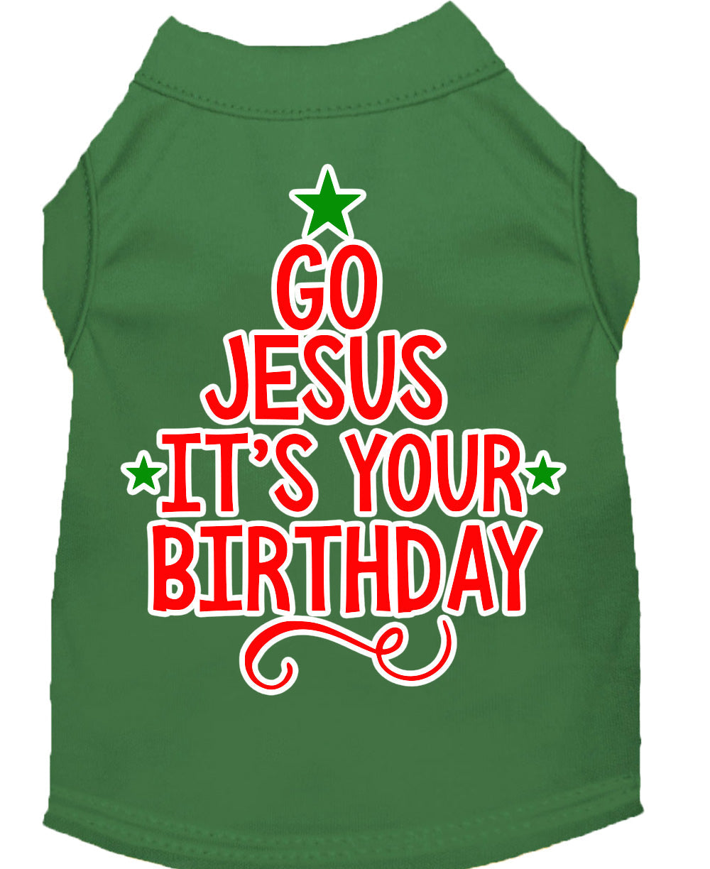 Christmas Pet Dog & Cat Shirt Screen Printed, "Go Jesus, It's Your Birthday"