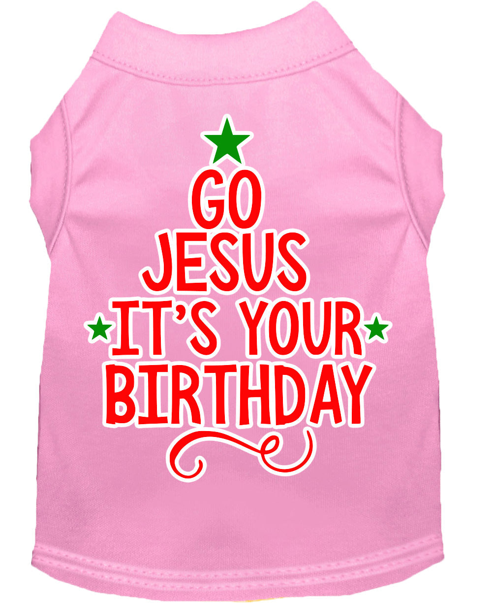 Christmas Pet Dog & Cat Shirt Screen Printed, "Go Jesus, It's Your Birthday"