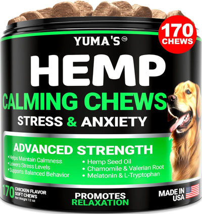 Hemp Calming Chews for Dogs Advanced Dog Calming Treats 170 Chews Chicken Flavor