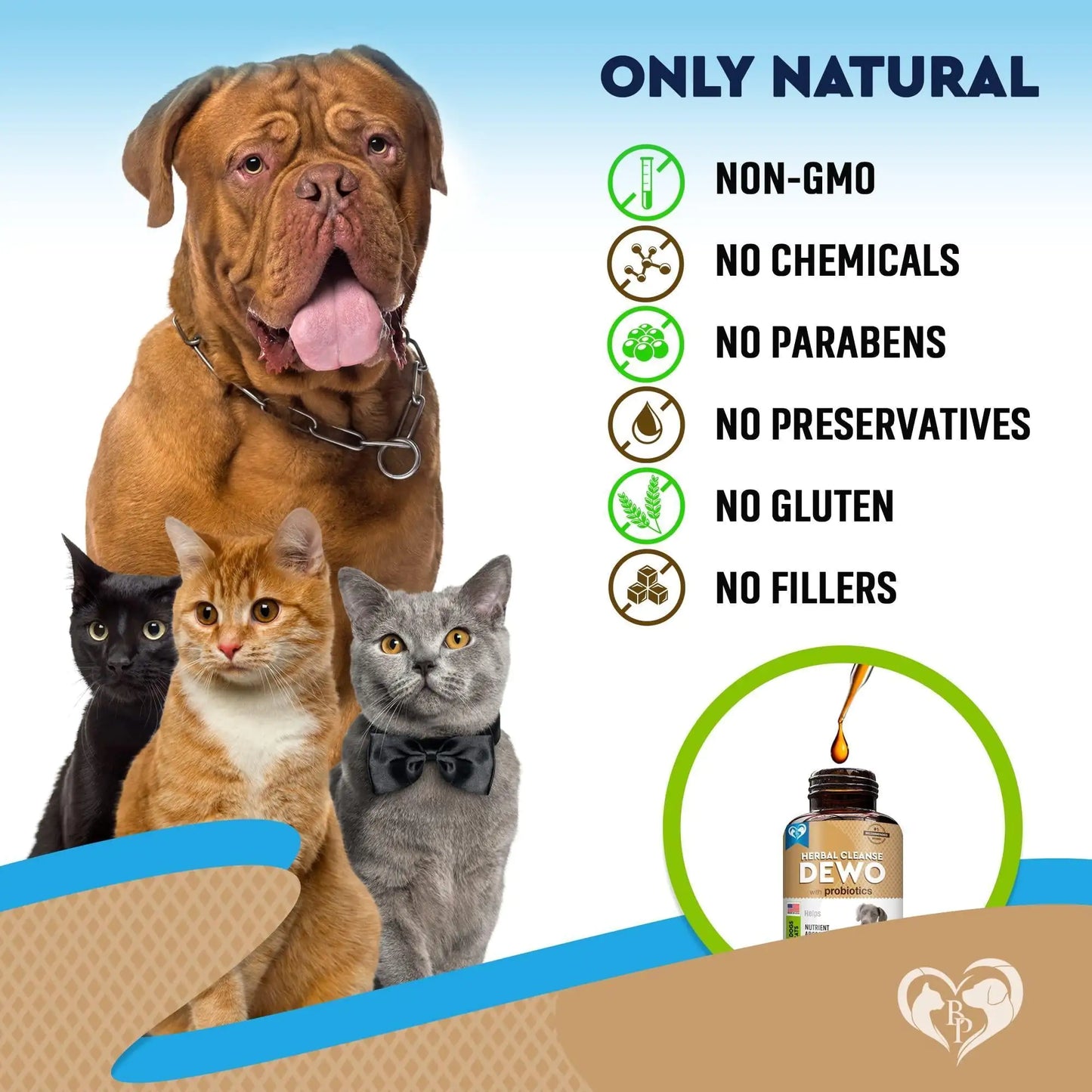 Cats Dogs Natural Worm Treatment with Probiotic Liquid Herbal Medicine Daily Use