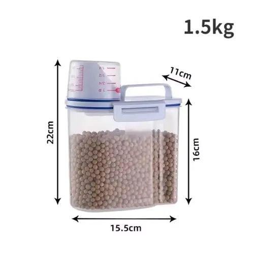 Pet Storage Container with Measuring Cup