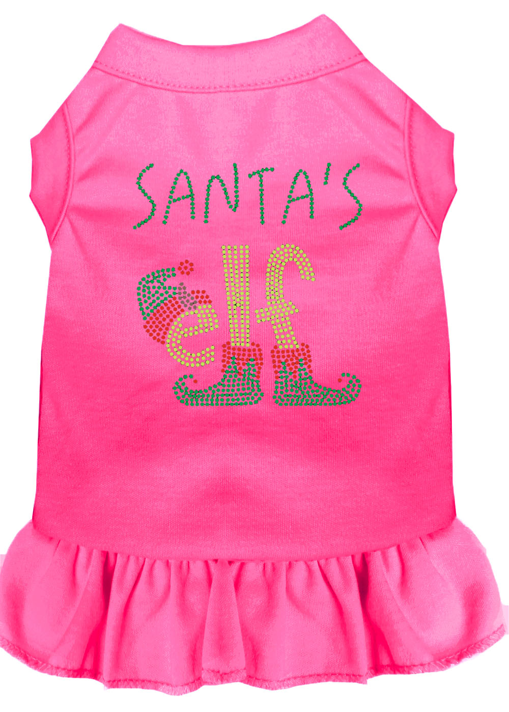 Christmas Pet Dog & Cat Dress Rhinestone, "Santa's Elf"