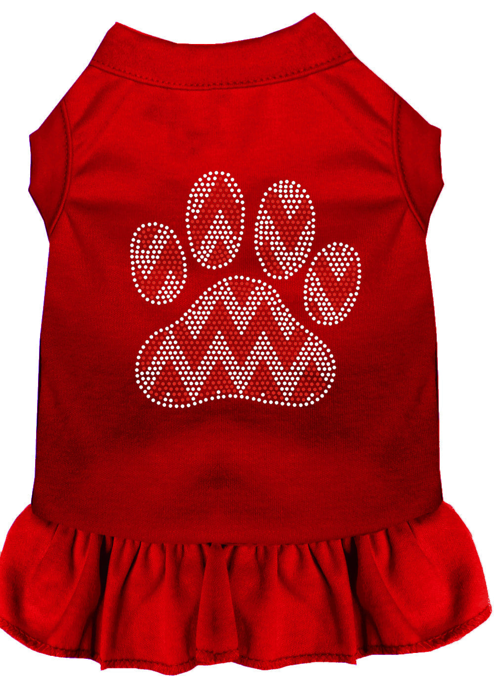 Christmas Pet Dog & Cat Dress Rhinestone, "Candy Cane Chevron Paw"