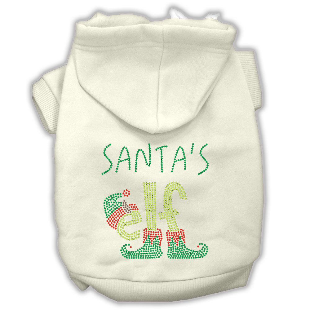 Christmas Pet, Dog & Cat Hoodie Rhinestone, "Santa's Elf"