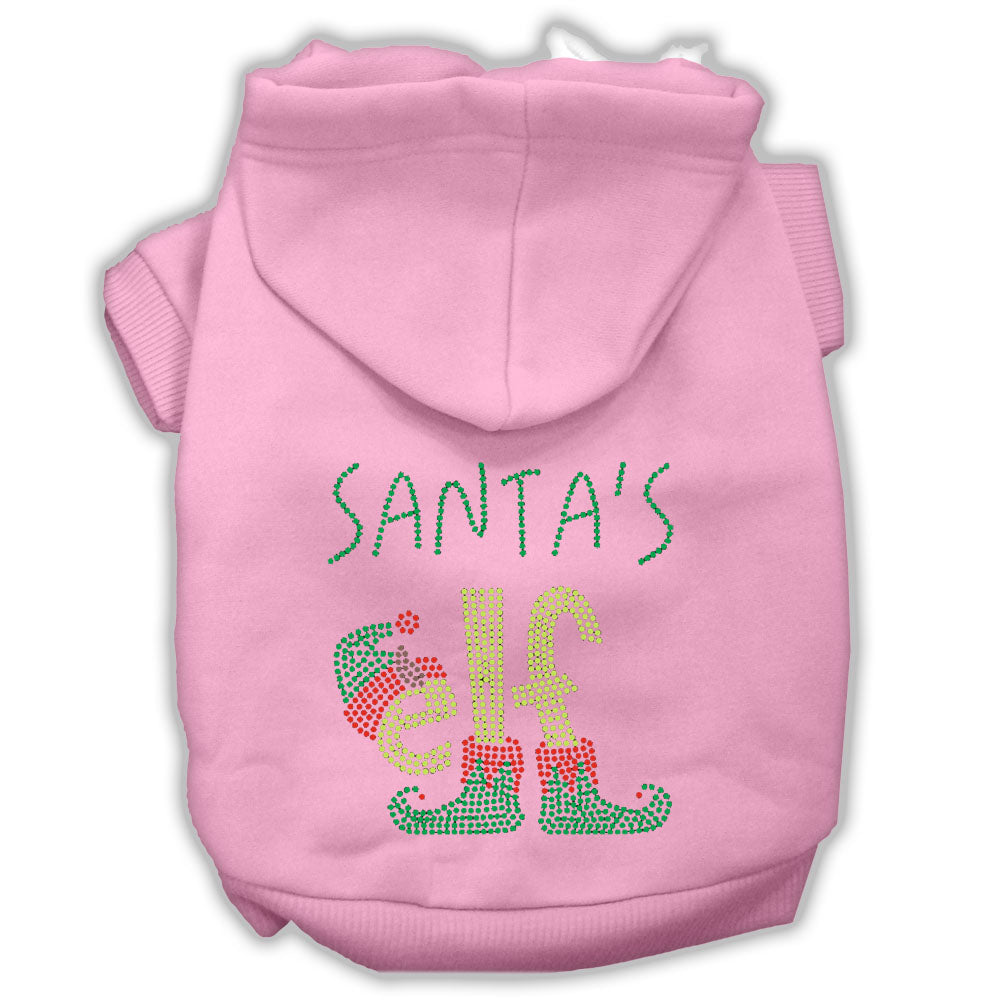 Christmas Pet, Dog & Cat Hoodie Rhinestone, "Santa's Elf"