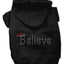 Christmas Pet Dog & Cat Hoodie Rhinestone, "Believe"