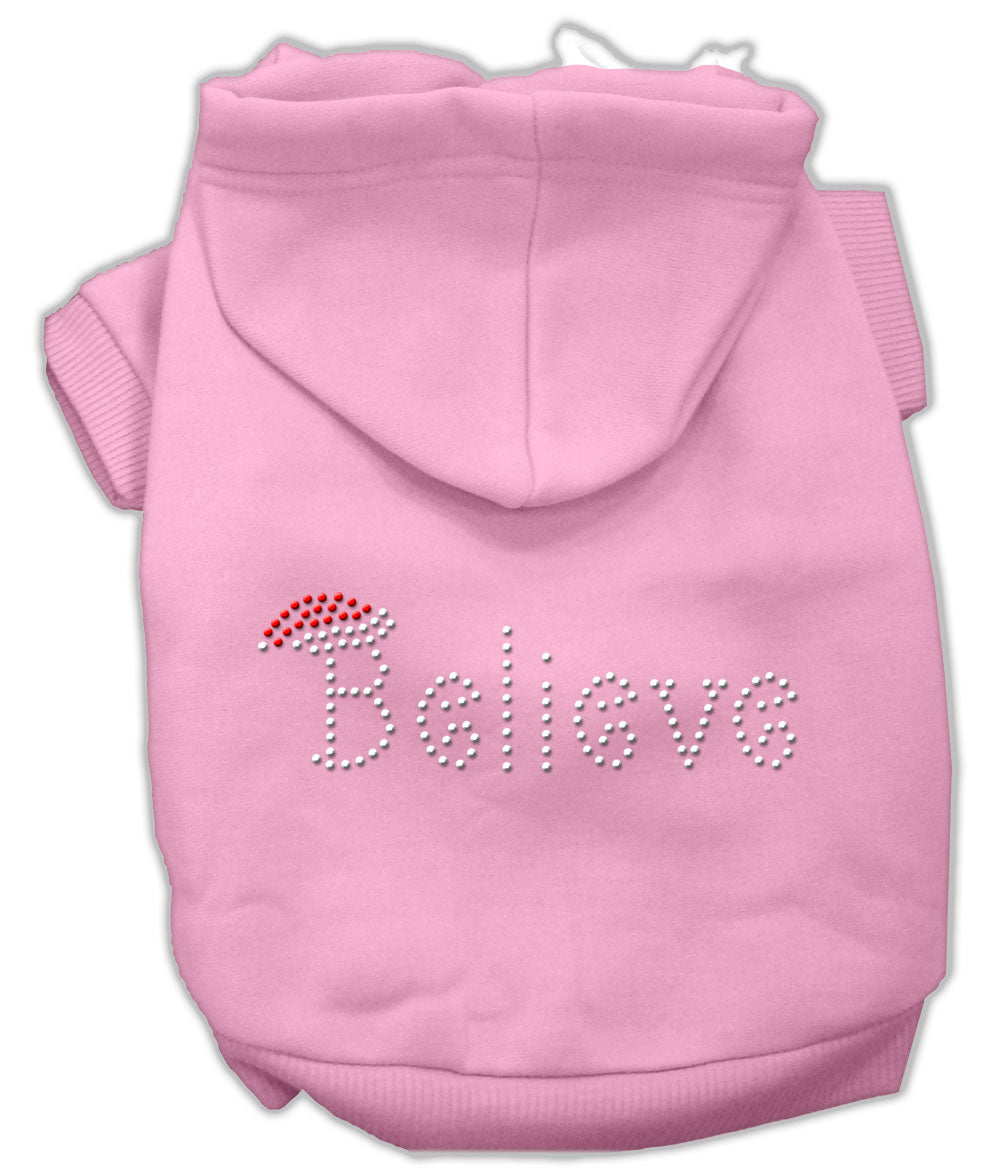 Christmas Pet Dog & Cat Hoodie Rhinestone, "Believe"