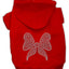 Christmas Pet Dog & Cat Hoodie Rhinestone, "Bow"