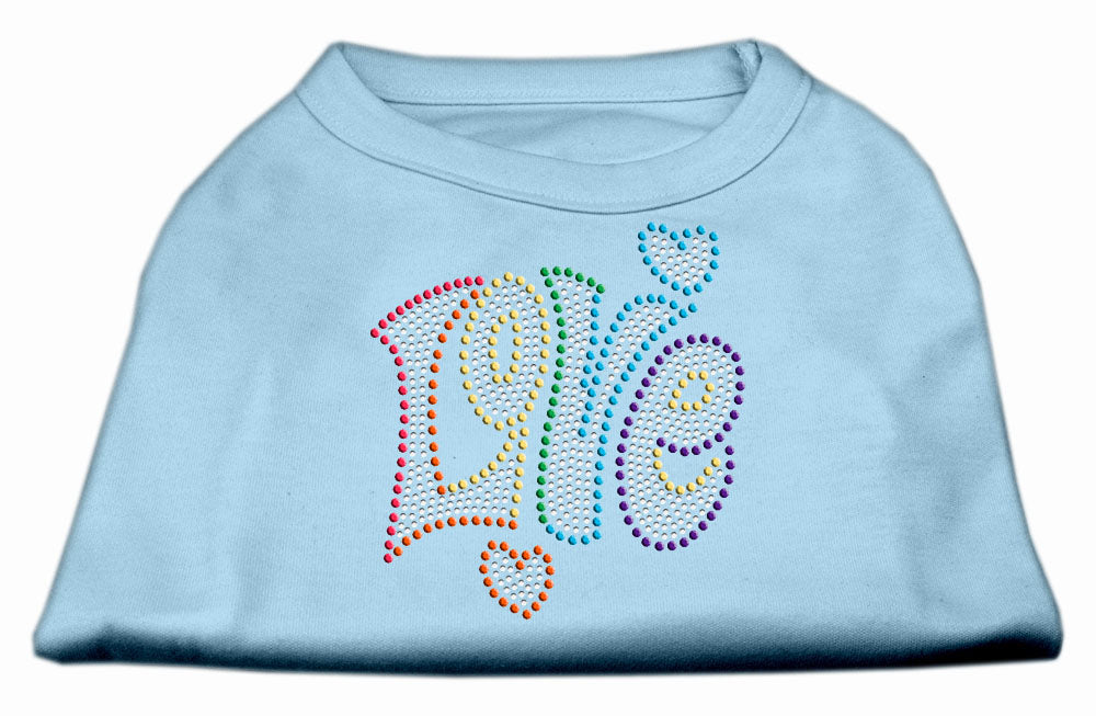 Rhinestone Studded Dog Shirt, "Love"