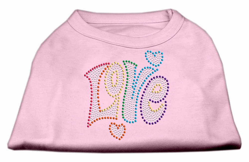 Rhinestone Studded Dog Shirt, "Love"