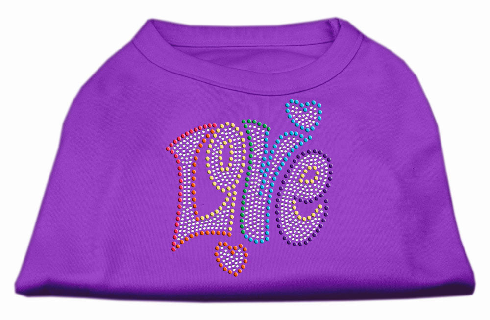 Rhinestone Studded Dog Shirt, "Love"