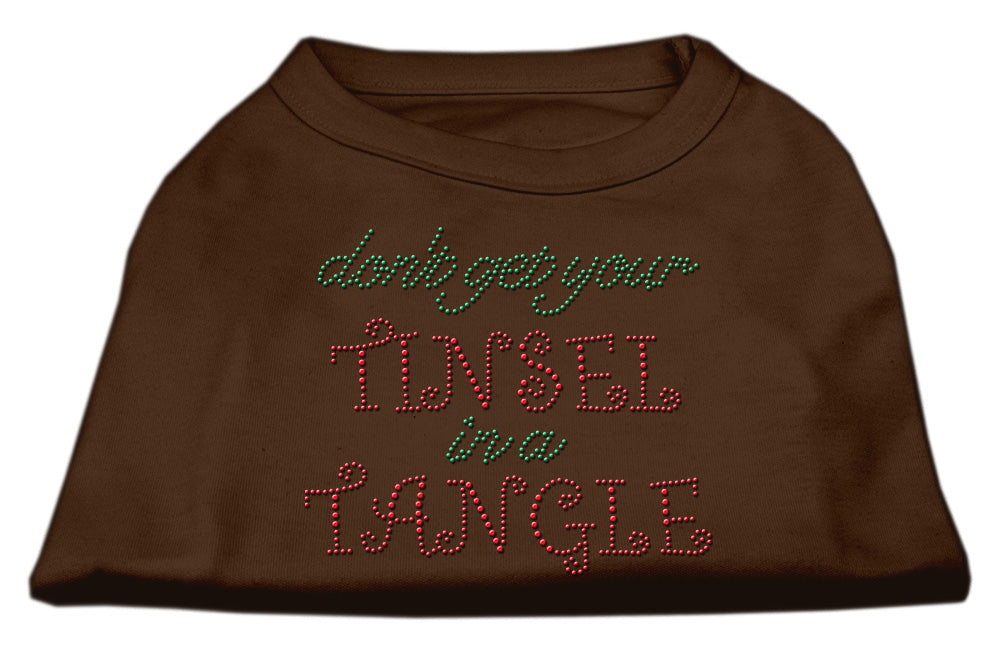 Christmas Pet Dog & Cat Shirt Rhinestone, "Don't Get Your Tinsel In A Tangle"