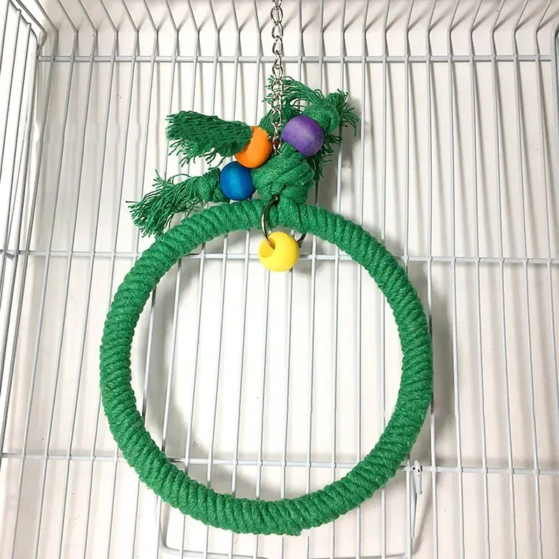 Pet Bird Chewing Toy Cotton Rope Parrot Toy Bite Bridge Bird Tearing Toys Cockatiels Training Hang Swings Birds Cage Supplies