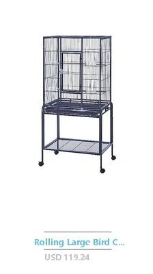 Small Metal Pet Bird Cage Bird Carrier Travel Cage with Standing Stick Swing Feeder Easy Clean 3-Tier Spacious Portable Cage Kit