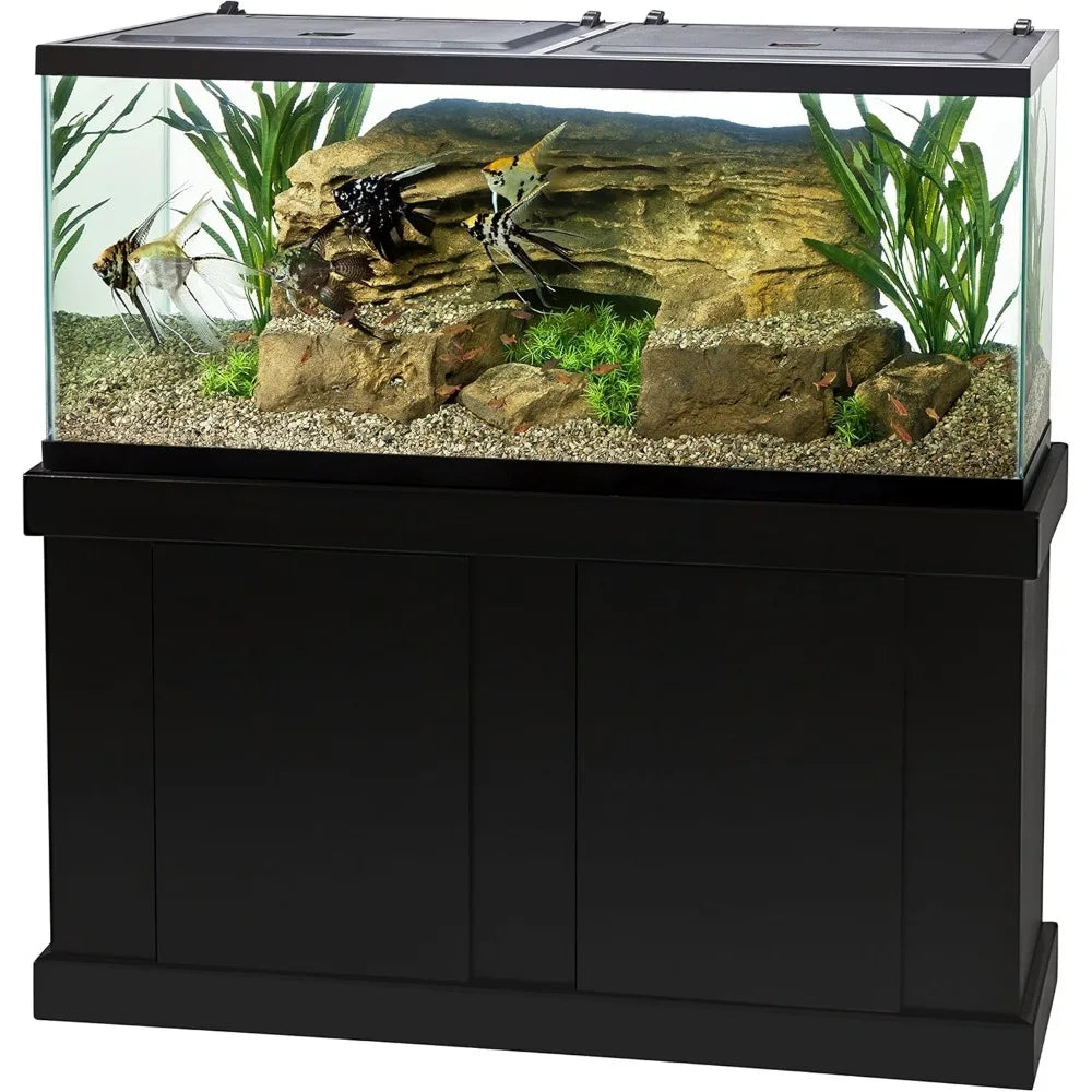 Aquariums Aquarium Kit, Including Fish Tank, Fish Net,  Food, Filter, Heater, and Water Regulator 55 Gallons Fish Tanks