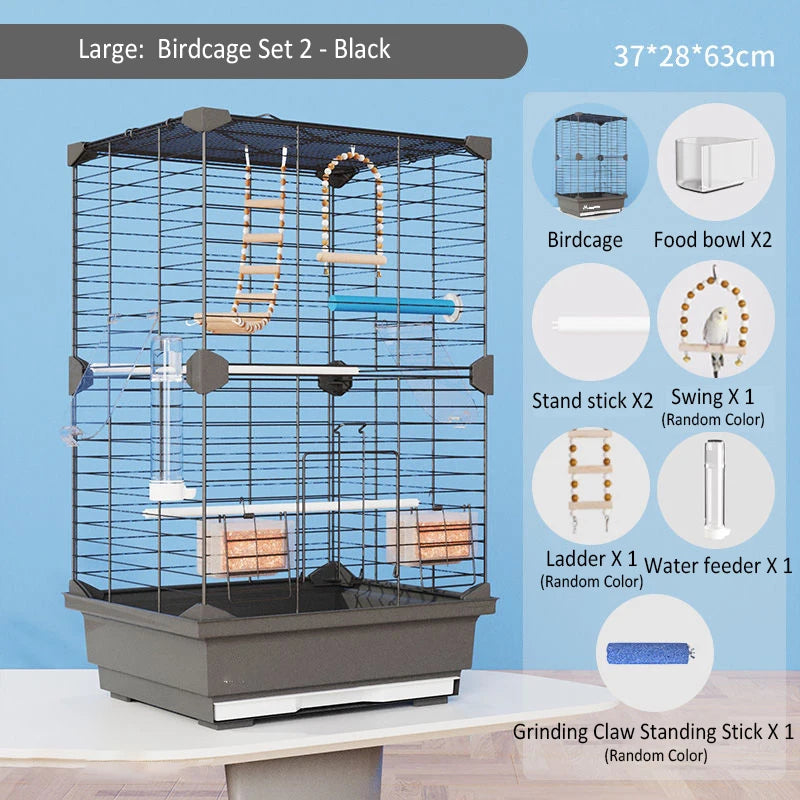 Large Birdcage Standing Ornamental BirdCage Easy To Clean Large Space House Breeding Bird Flight Cage Home Crate Parrot Nest