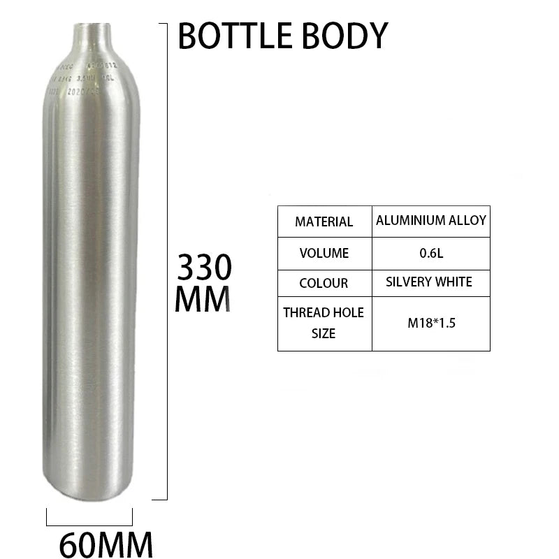 Fish tank CO2 cylinder CO2 explosion-proof oxygen filled cylinder Aquarium aluminum alloy high-pressure aluminum cylinder