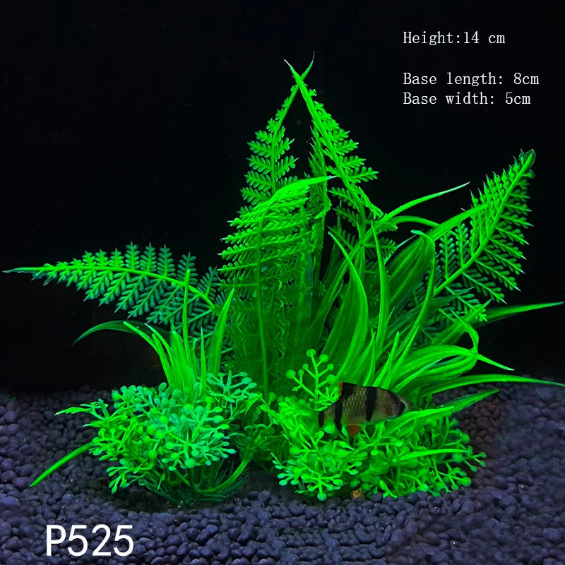 Artificial Underwater Plastic Plants Aquarium Fish Tank Aquatic Fake Shrub Green Water Grass Viewing Simulation Decoration