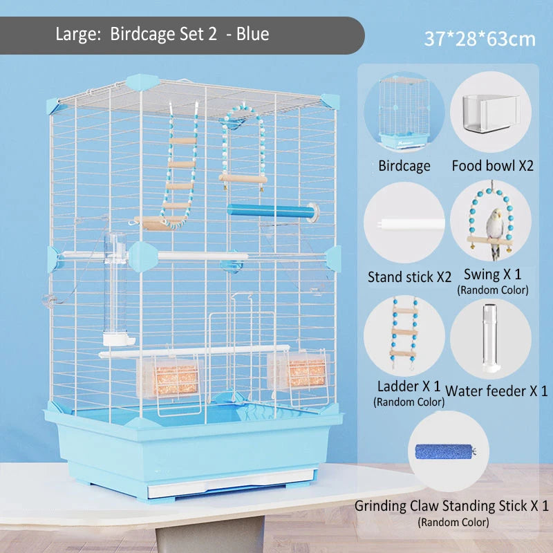 Large Birdcage Standing Ornamental BirdCage Easy To Clean Large Space House Breeding Bird Flight Cage Home Crate Parrot Nest