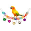 Parrot Bite Toy Bird Ring Bell Parrot Hanging Swing Chain Toy Parakeet Chew Swings Toy with Hanging Bells Bird Cage Bird Toys