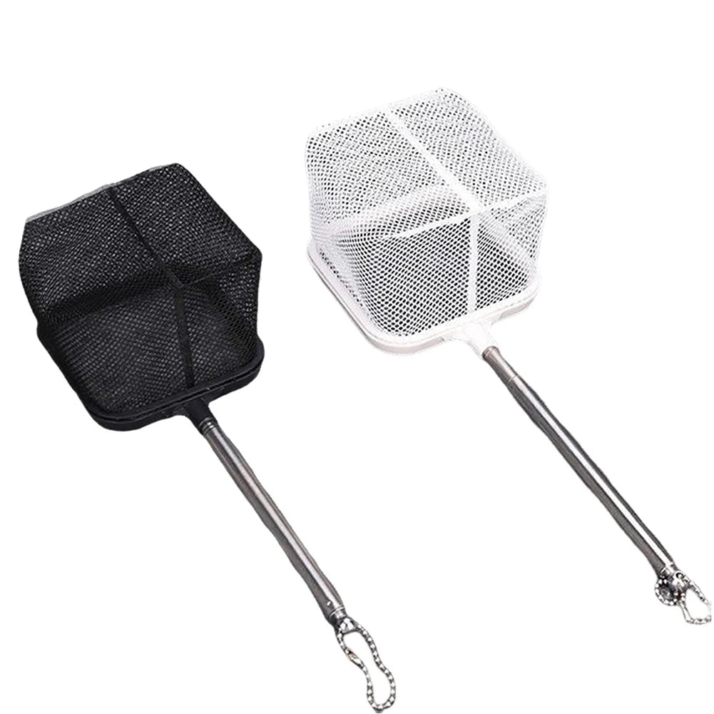 Aquarium Square Fishing Net With Suction Cup Extendable Long Handle Fishing Gear For Catching Fish Shrimp Tank Clean Accessories