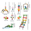 Bird Swing Chewing Toy Set Parrot Chew Toys Bird Toys Drinking Fountain Soft Bridge Wooden Bell With Hammock Climbing Ladders