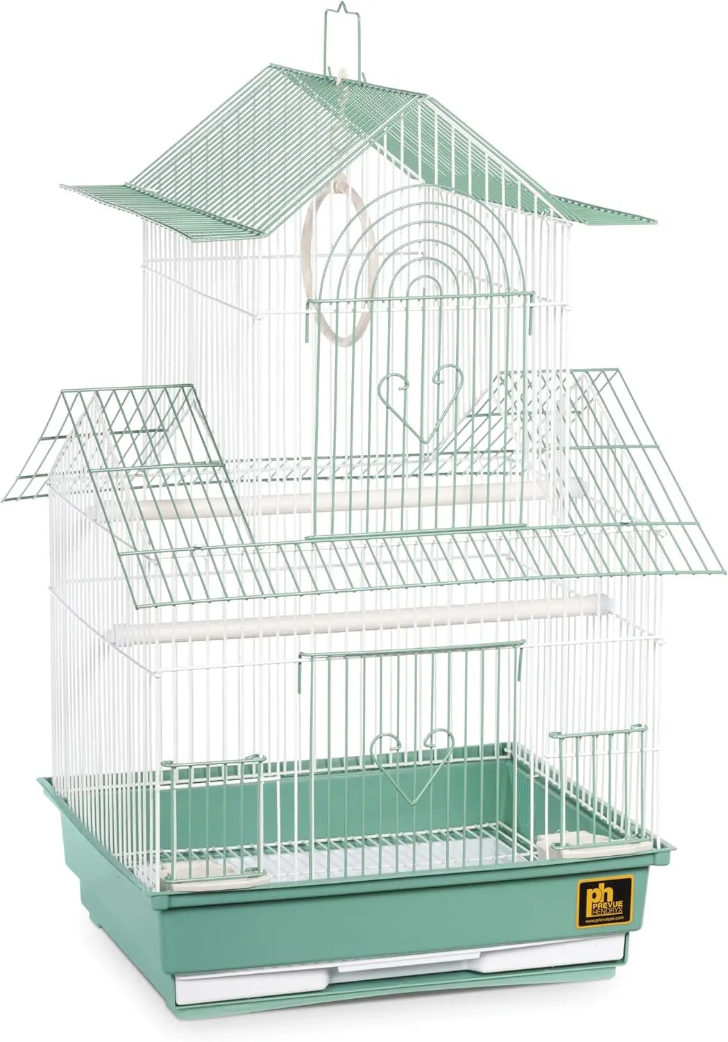 Peak Style Parakeet Bird Cage 13.5x11x22 Inch Swing Perches Cups Tray Toy