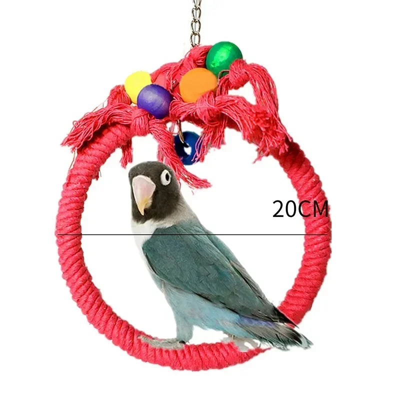 Parrot Chew Toy Cotton Rope Birds Toy Bite Bridge Bird Tearing Toys Cockatiels Training Hang Swings Birds Cage Supplies