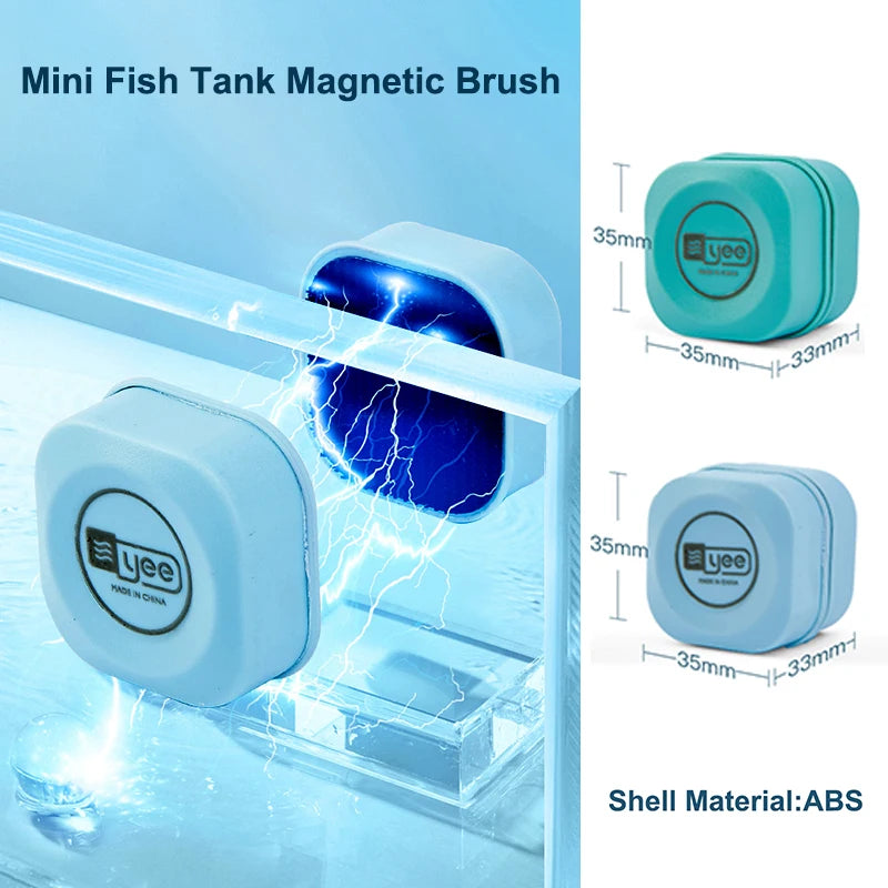 Aquarium Magnetic Brush Glass Floating Algae Scraper Curve Glass Cleaner Mini Scrubber Tool Fish Tank Glass Cleaning Magnet Tool