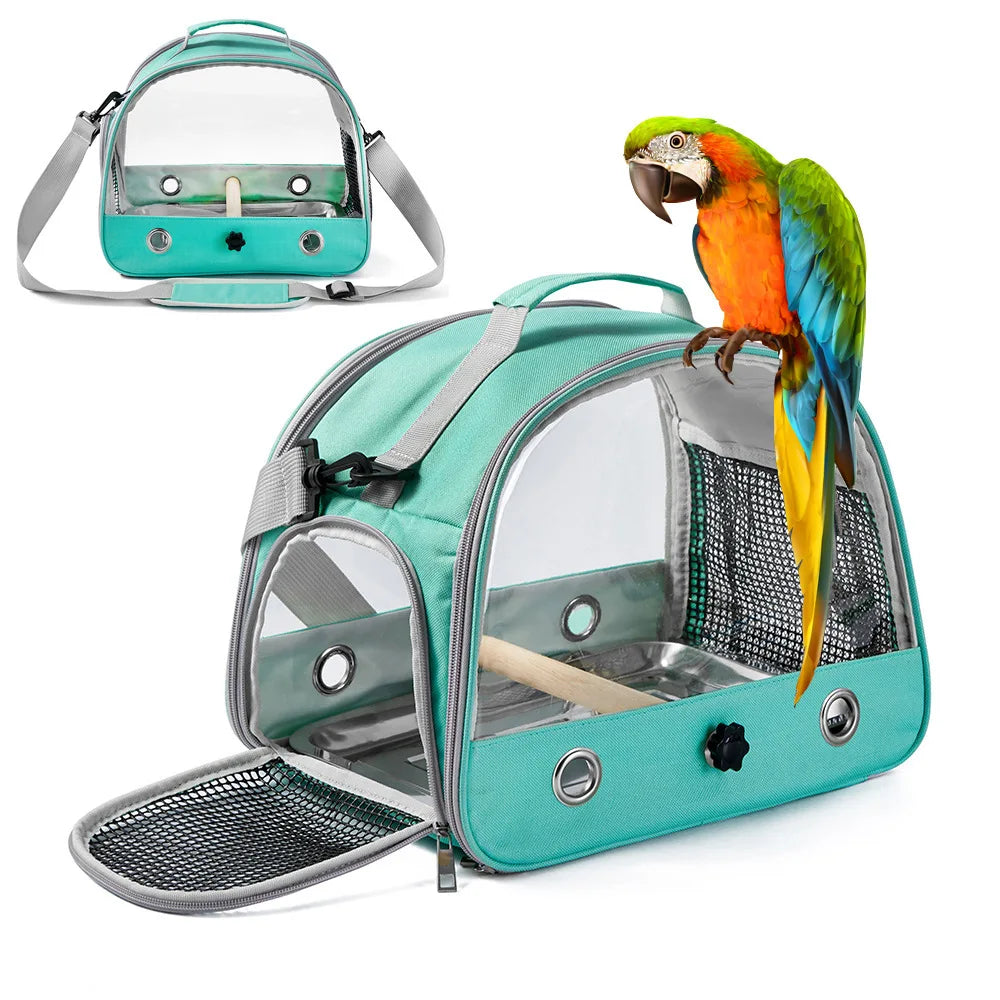 Portable Clear Bird Parrot Transport Cage Breathable Bird Carrier Travel Bag  Rabbit Mole Hamster Hedgehog Small Pet Outdoor Bag