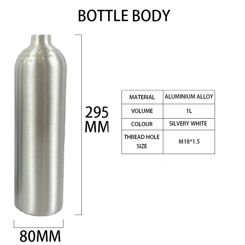 Fish tank CO2 cylinder CO2 explosion-proof oxygen filled cylinder Aquarium aluminum alloy high-pressure aluminum cylinder