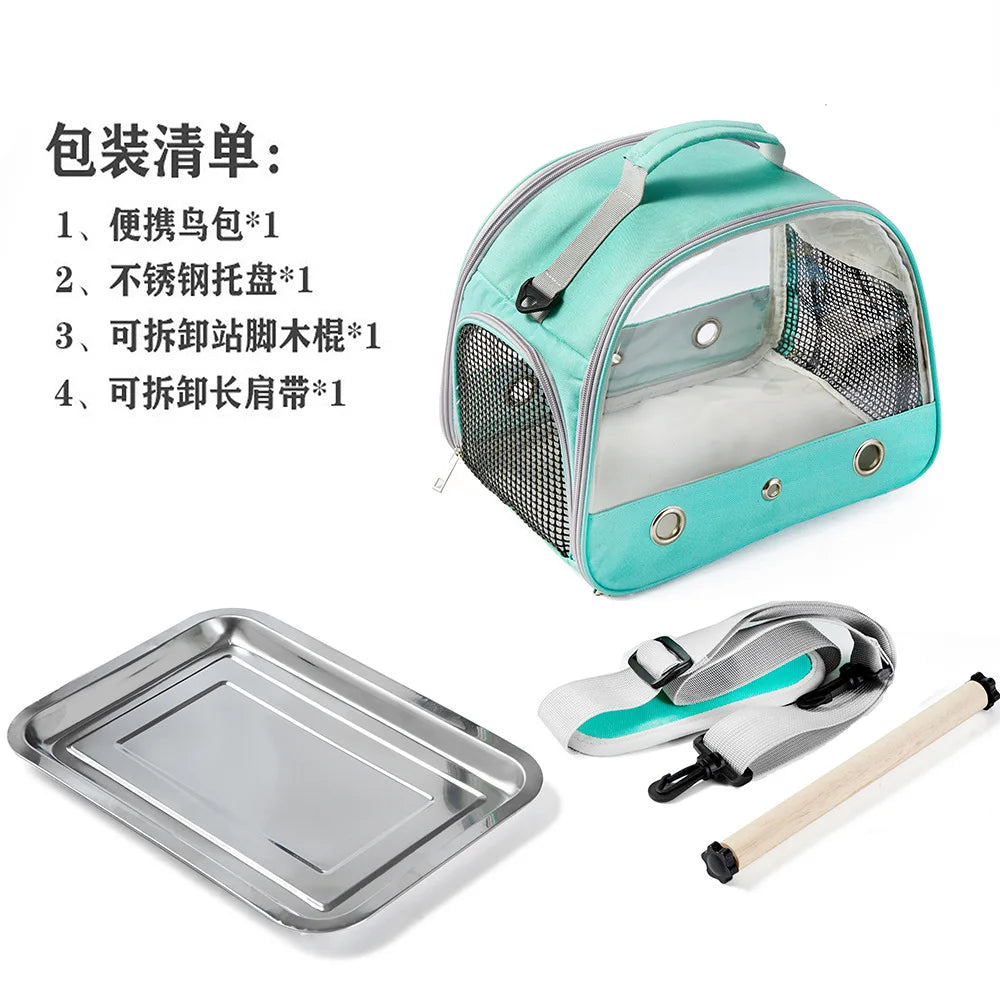 Portable Clear Bird Parrot Transport Cage Breathable Bird Carrier Travel Bag  Rabbit Mole Hamster Hedgehog Small Pet Outdoor Bag