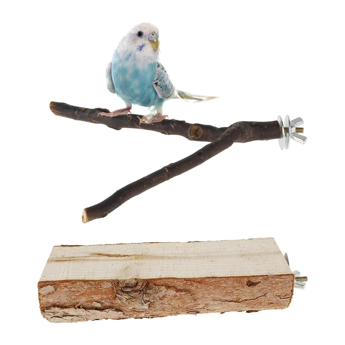 Bird Perch Paw Grinding Fork Natural Wood Bird Stand for Parakeets Chewing Exercise Branches Bird Cage Accessories for Cockatiel