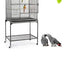 Small Metal Pet Bird Cage Bird Carrier Travel Cage with Standing Stick Swing Feeder Easy Clean 3-Tier Spacious Portable Cage Kit