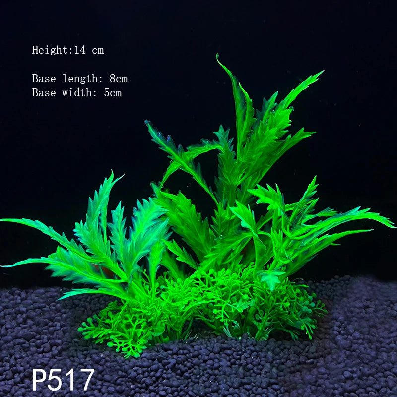 Artificial Underwater Plastic Plants Aquarium Fish Tank Aquatic Fake Shrub Green Water Grass Viewing Simulation Decoration